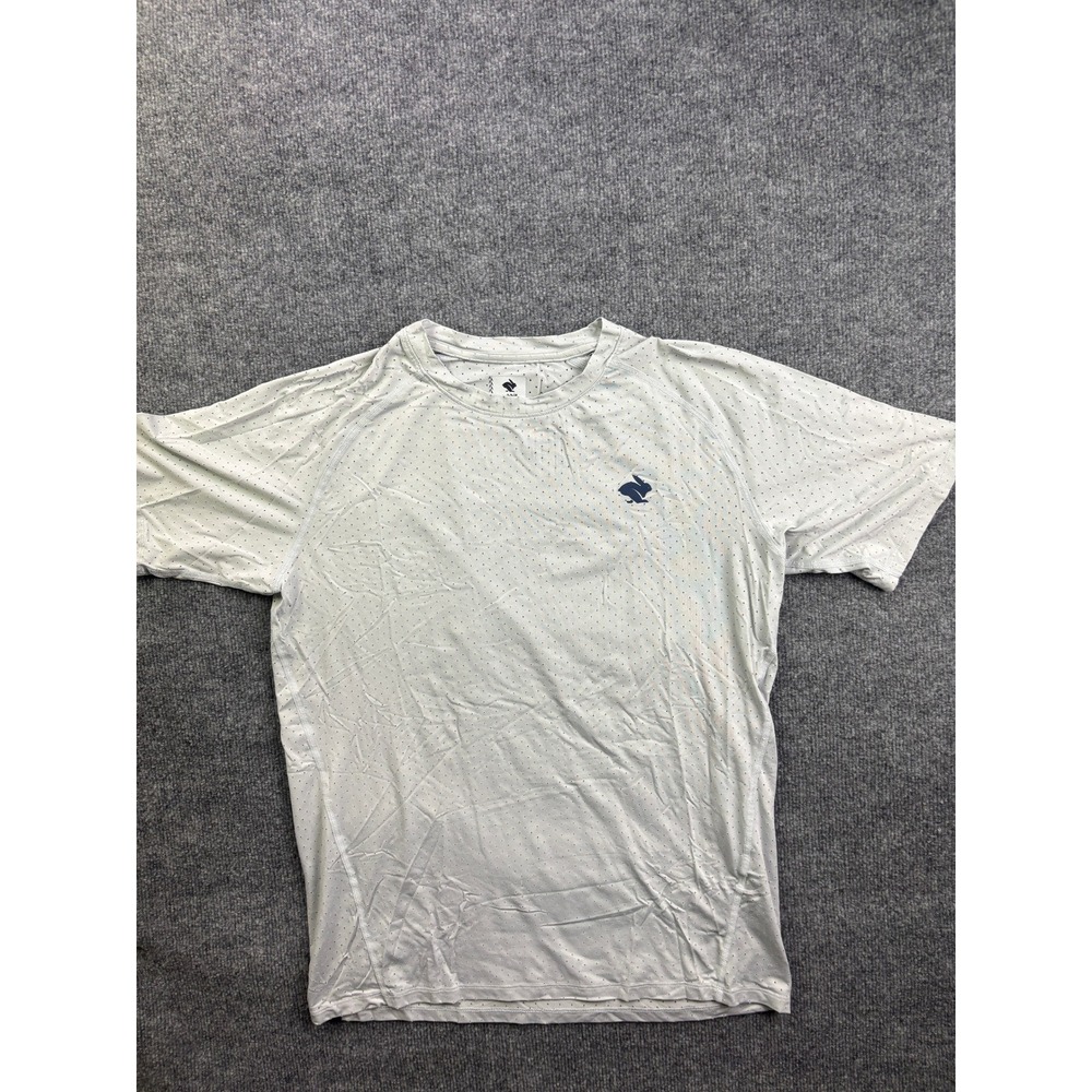 Rabbit Running Shirt Mens Medium Grey Perforated Mesh Short Sleeve RM158